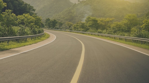 Foto de carretera en medio de un bosque