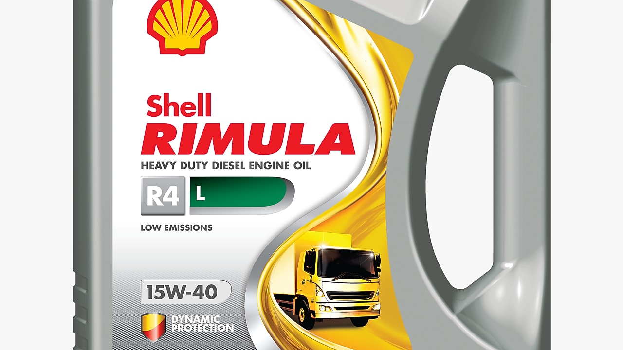 Imagen de embalaje gris de Shell Rimula R4L