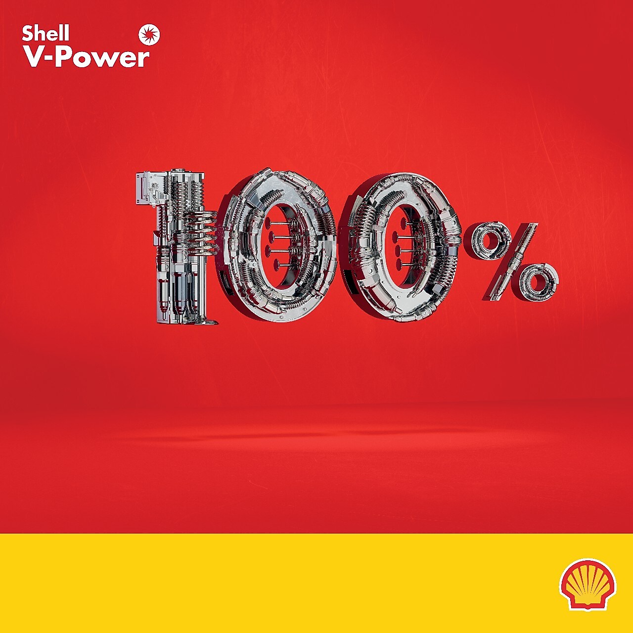 Fondo rojo en que se lee: “ahora limpia hasta 100% de las partes críticas de su motor”